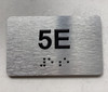 APT# 5E SILVER Braille Sign