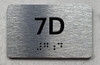 APT# 7D SILVER Braille Sign