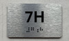 APT# 7H SILVER Braille Sign