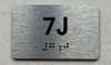 APT# 7J SILVER Braille Sign