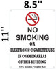 NO Smoking OR Electronic Cigarette USE in Common Areas of This Building - NYC Smoke Free ACT