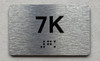 APT# 7K SILVER Braille Sign