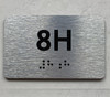 APT# 8H SILVER Braille Sign