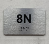 APT# 8N SILVER Braille Sign