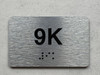 APT# 9K SILVER Braille Sign