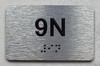 APT# 9N SILVER Braille Sign