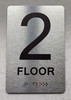2 FLOOR Braille Sign