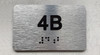 APT# 4B Braille Sign