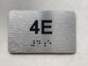 APT# 4E Braille Sign