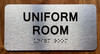 The Uniform Room Ada Sign
