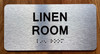 Linen Room Braille Sign