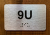 Apartment Number 9U Braille Sign