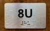 Apartment Number 8U Braille Sign