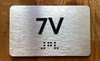 Apartment Number 7V Braille Sign