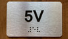 Apartment Number 5V Braille Sign