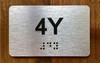 Apartment Number 4Y Compliance Sign