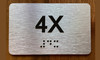 Apartment Number 4X Ada Sign