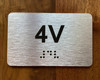 Apartment Number 4V Safety Sign