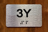 Apartment Number 3Y Braille Sign