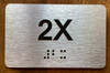 Apartment Number 2X Braille Sign
