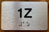 Apartment Number 1Z Braille Sign