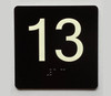 Elevator 13 Sign Elevator Jamb Plate Braille Sign