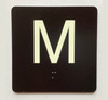 M 4X4 Sign with Raised Letters & Grade 2 Braille Sign