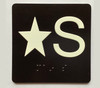 Star S Sign with Raised Letters Ada Sign