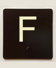 F Sign with Raised Letters Ada Sign