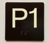 P1 Sign with Raised Letters Braille Sign