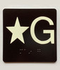 Star G Sign with Raised Letters & Grade 2 Braille Sign
