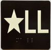 Star LL Sign with Raised Letters Sign