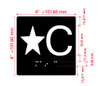 Star C Sign Elevator Jamb Plate Hpd Sign