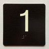 1 Sign with Raised Letters Braille Sign