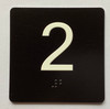 2 Sign with Raised Letters Safety Sign