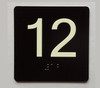 12 Sign with Raised Letters Braille Sign