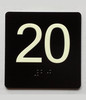 20 Sign with Raised Letters Braille Sign