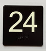 24 Sign with Raised Letters Braille Sign