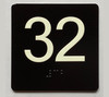32 Sign with Raised Letters Braille Sign