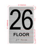 Floor 26 Sign with Raised Letters Hpd Sign