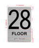 Floor 28 Sign with Raised Letters Hpd Sign