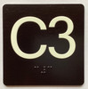 C3 Sign Elevator Jamb Plate Ada Sign