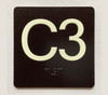 C3 Sign Elevator Jamb Plate Braille Sign