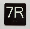 7R Elevator Jamb Plate Braille Sign