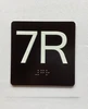 7R Elevator Jamb Plate Ada Sign