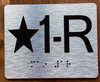 Star 1-R Elevator Jamb Plate Sign