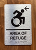 Area Of Refuge Left Arrow With Sign with Raised Letters Ada Sign