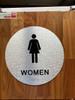 Women Restroom Sign with Raised Letters Compliance Sign