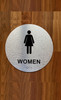 Women Restroom Sign with Raised Letters Braille Sign