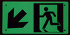 RUNNING MAN DOWN LEFT ARROW SIGNAGE - (Photoluminescent ,High Intensity